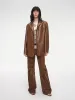 Wide shoulder multi-pocket suit waxed leather jacket "Windsor Past" sold by Firelady Fur