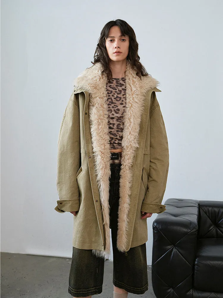 Fireladyfur Women's Detachable Goose Down Parka "Cool Denim" sold by Firelady Fur product image thumbnail 5