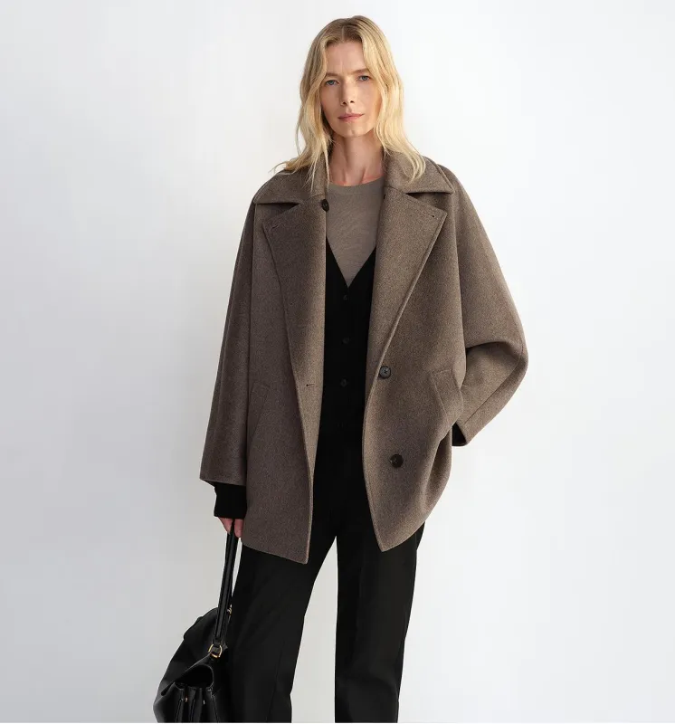 Fireladyfur Women's Cashmere Wool Short Coat with Bat Sleeves"Fleeting Memories" sold by Firelady Fur