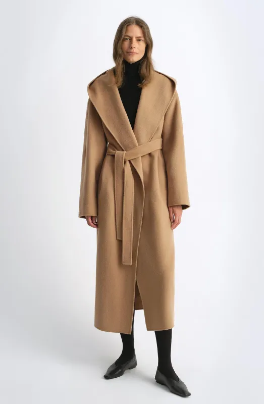 "Magic World" hooded cape Cashmere Australian wool double-faced wool coat sold by Firelady Fur