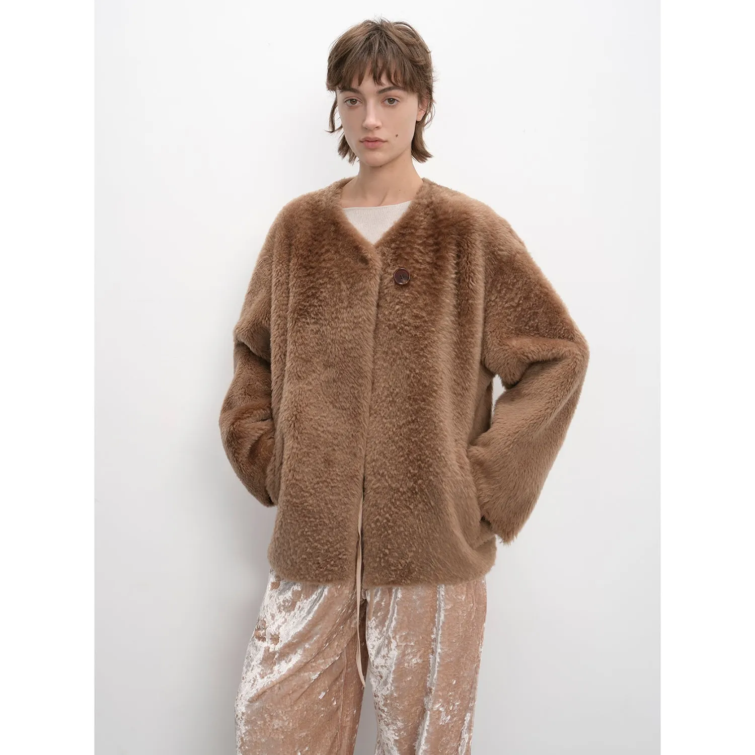 "Urban Home" Imported Merino Wool Fur Sheepskin Jacket for Women sold by Firelady Fur product image thumbnail 2