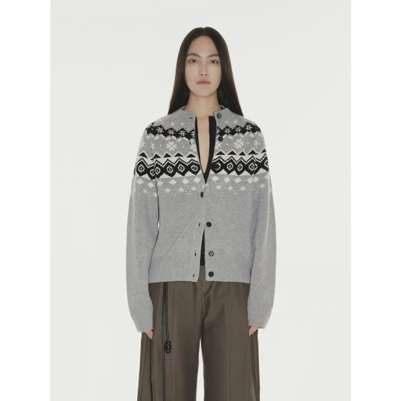 "Autumn on Fair Isle" Australian 17.5 micron machine washable merino wool jacquard sweater sold by Firelady Fur