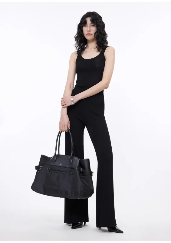 Knitted bootcut trousers, glutinous rice trousers, pit striped casual trousers sold by Firelady Fur