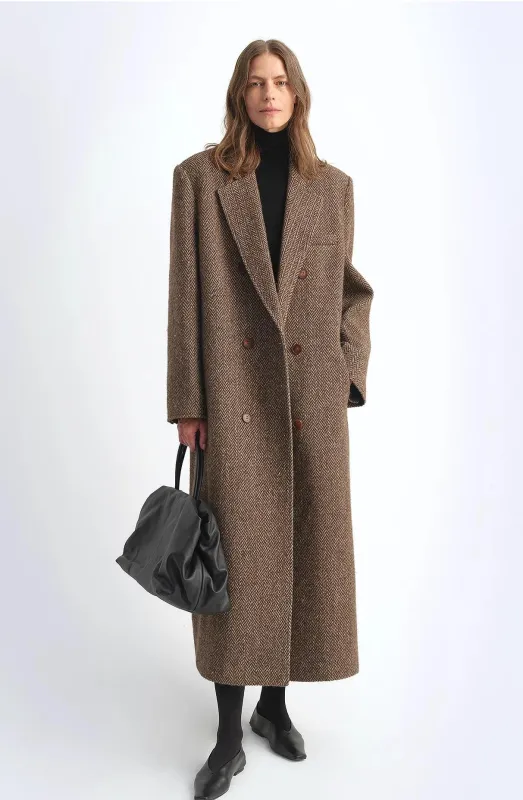 Fireladyfur Women's Italian Wool Herringbone Coat"Desert City" sold by Firelady Fur
