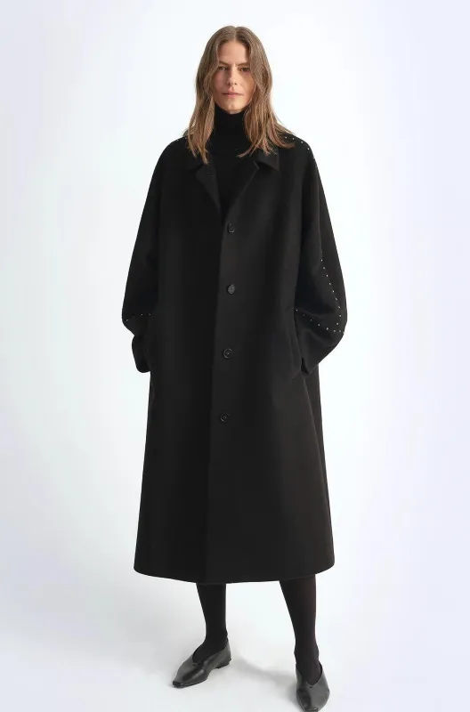 "Dream of Champs Elysees" riveted lapel wool coat women's autumn and winter coat sold by Firelady Fur