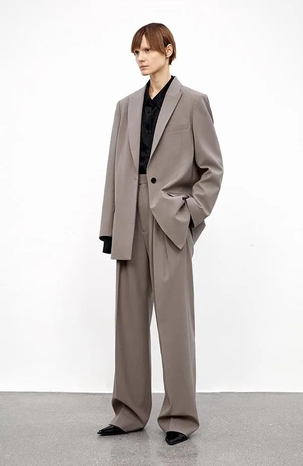 Wool Blend High-Waisted Slimming Suit Pants for Women sold by Firelady Fur product image thumbnail 5