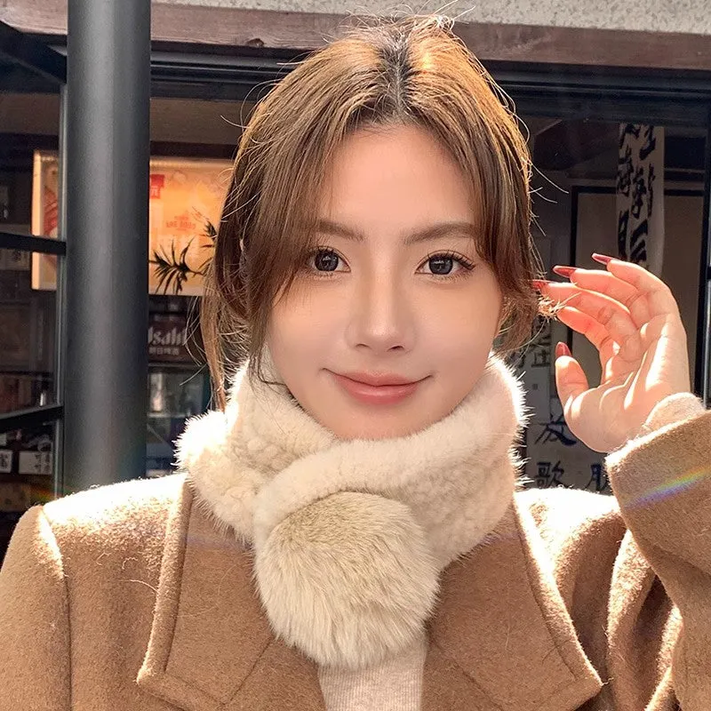 Mink fur scarf autumn and winter warm double-sided fox fur ball scarf sold by Firelady Fur