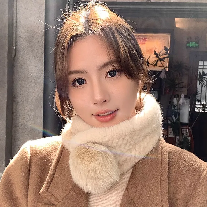 Mink fur scarf autumn and winter warm double-sided fox fur ball scarf sold by Firelady Fur product image thumbnail 4