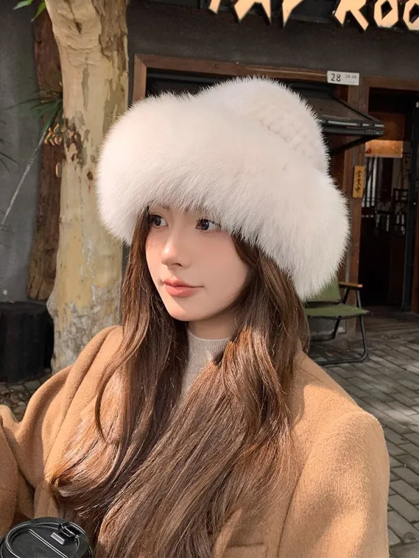 Mink fur hat women autumn winter fox fur bucket hat sold by Firelady Fur