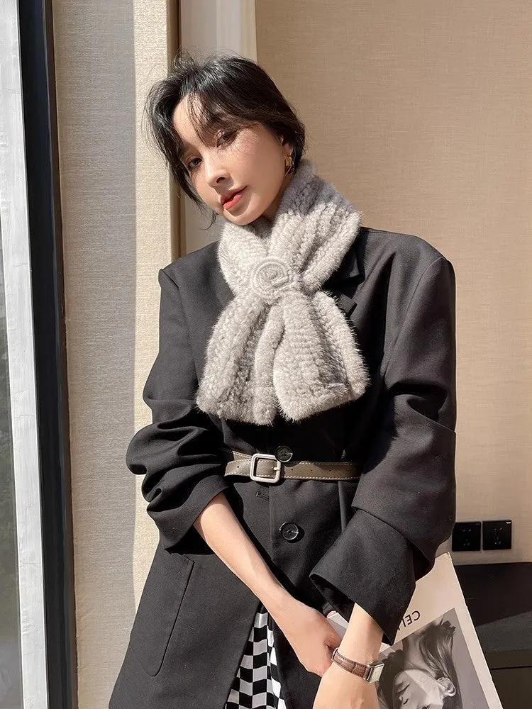 Mink fur flower fur scarf women's winter double-sided woven fur neck scarf sold by Firelady Fur product image thumbnail 2