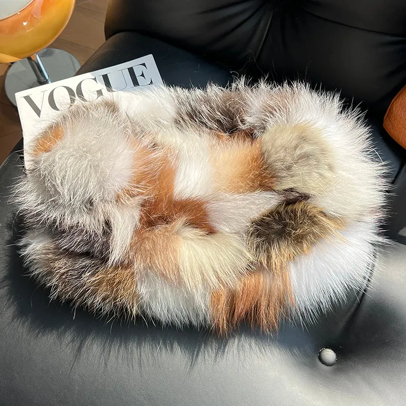 Fox fur scarf autumn and winter thickened warm pullover neck scarf sold by Firelady Fur product image thumbnail 5