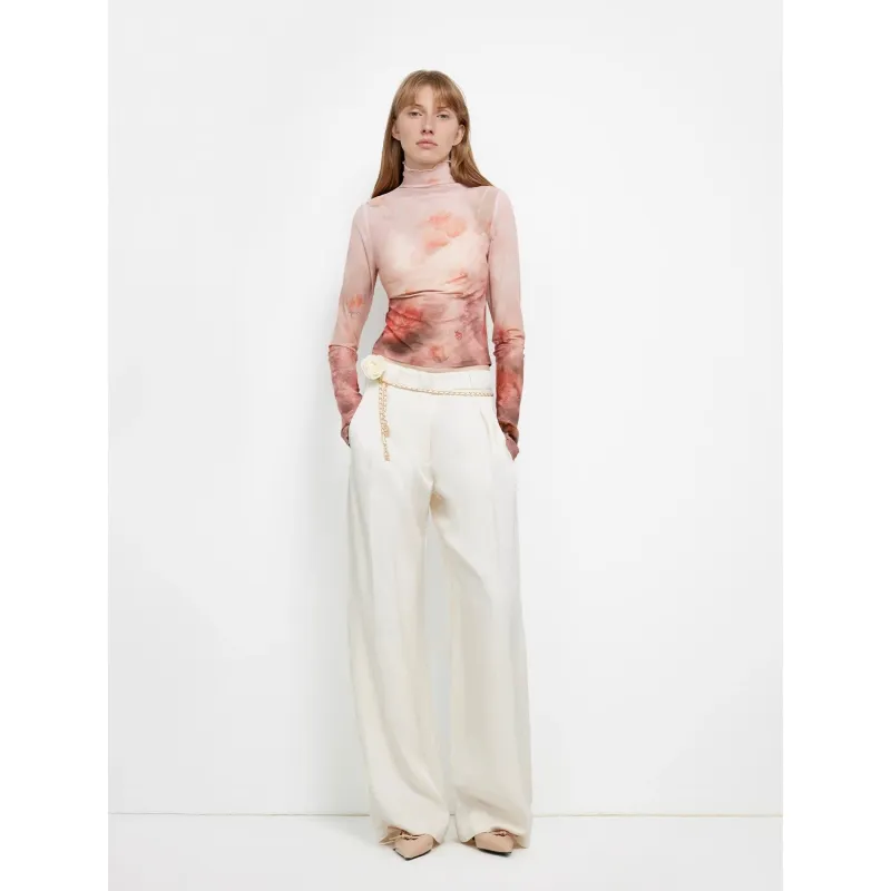 Acetate Linen Old Money-Inspired Draped Mid-Waist Single-Pleat Straight-Leg Wide-Leg Casual Pants"Relaxed Old Money" sold by Firelady Fur