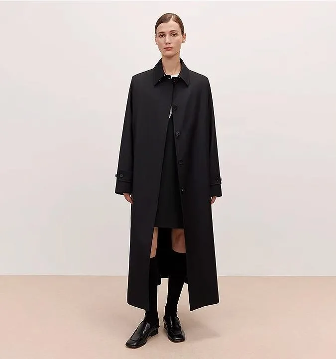 Women's Trench Coat Mid-Length British Wool Blend Petite-Friendly Overcoat "Fragrant Moment" sold by Firelady Fur product image thumbnail 2