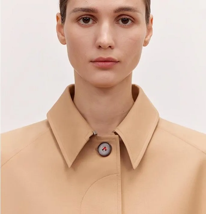 Women's Trench Coat Mid-Length British Wool Blend Petite-Friendly Overcoat "Fragrant Moment" sold by Firelady Fur product image thumbnail 3