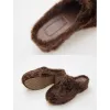 [FF × JW Collaboration - Fur-lined Slip-On Platform Sneakers] Casual and stylish design with wool, slip-on thick-soled sneakers that add height sold by Firelady Fur