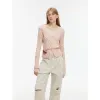 Luxury brand same version cotton linen yarn V-neck slim pit short knitted cardigan"Spring Grass Single" sold by Firelady Fur