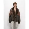 "Jumping City" Imported Suede Sheep Leather Sheep Curl Lapel White Goose Down Parka sold by Firelady Fur