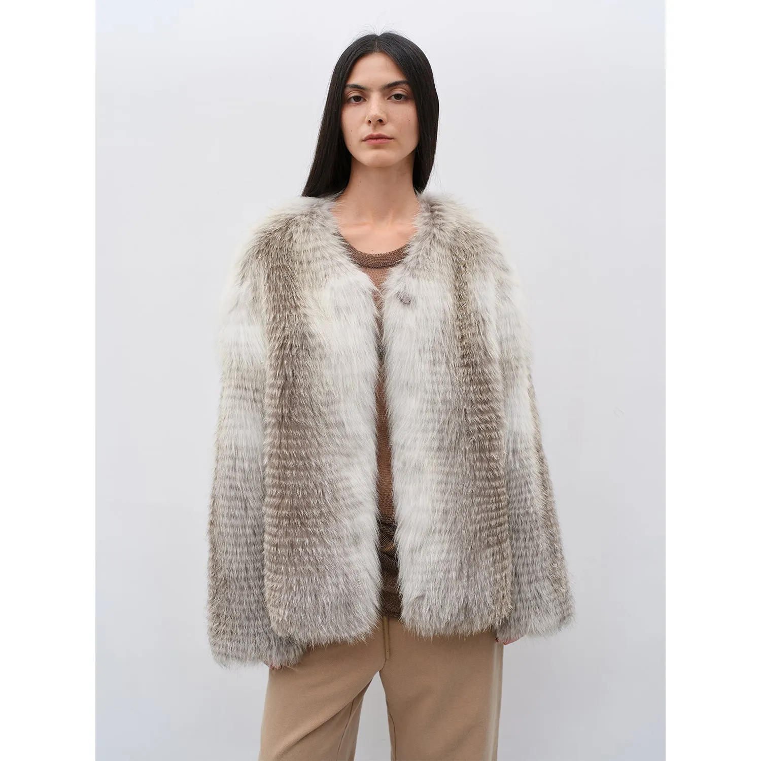 Romantic Nordic Imported colorful fox fur coat | Parallel