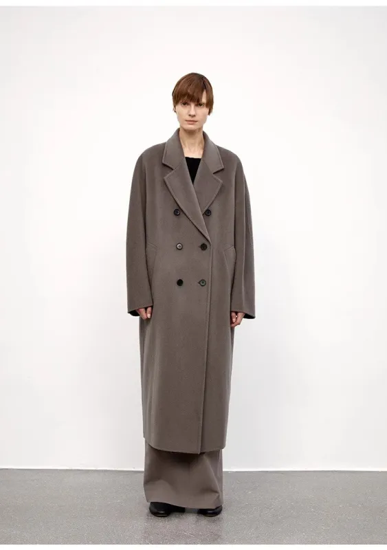 "Desert Mirage"Double-Breasted Coat with Shoulder Seam and Slight Cocoon Shape sold by Firelady Fur