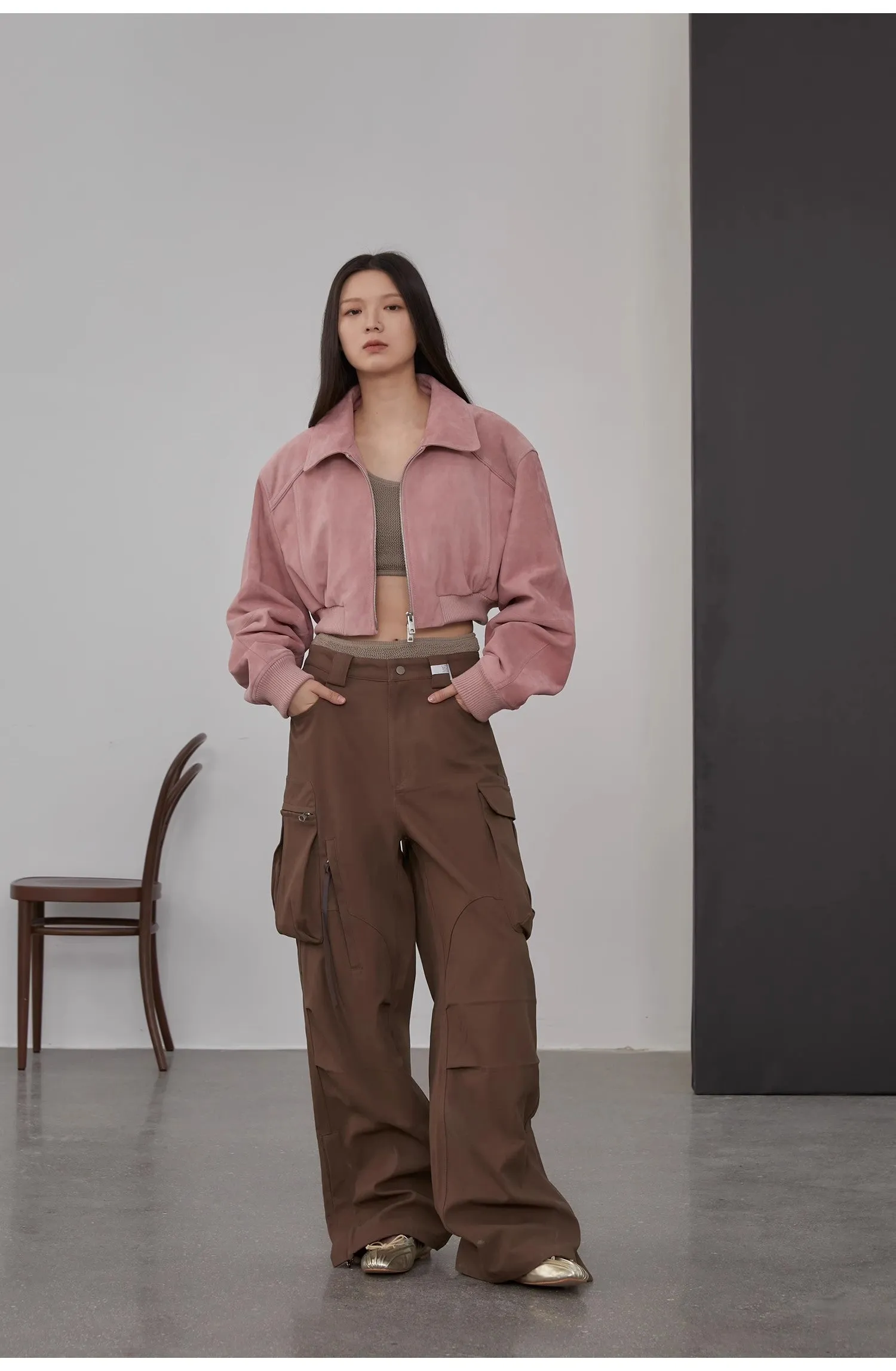 Retro Classic Stand Up Sheep Leather Short Jacket "Witch Game" sold by Firelady Fur product image thumbnail 5