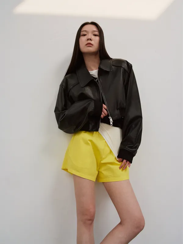 Retro  Classic Stand Up Sheep Leather Short Jacket "Witch Game" sold by Firelady Fur