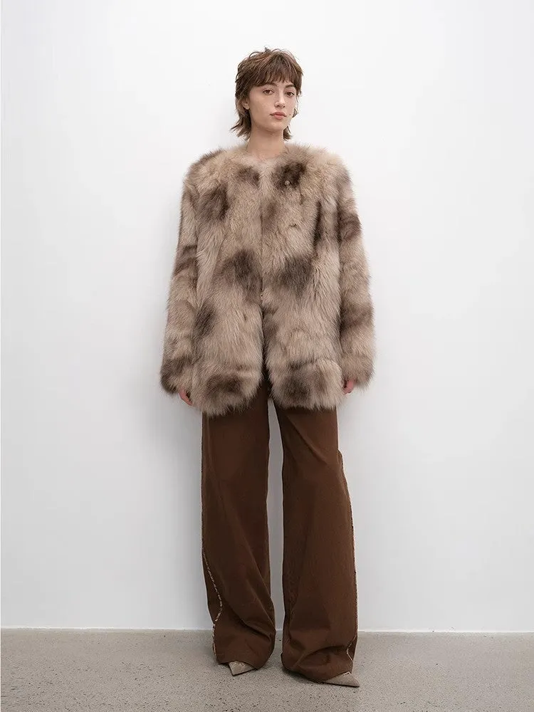 Heartbeat private collection Casual casual sense of chicken heart collar two-color printing craft disc buckle fox fur coat sold by Firelady Fur product image thumbnail 2