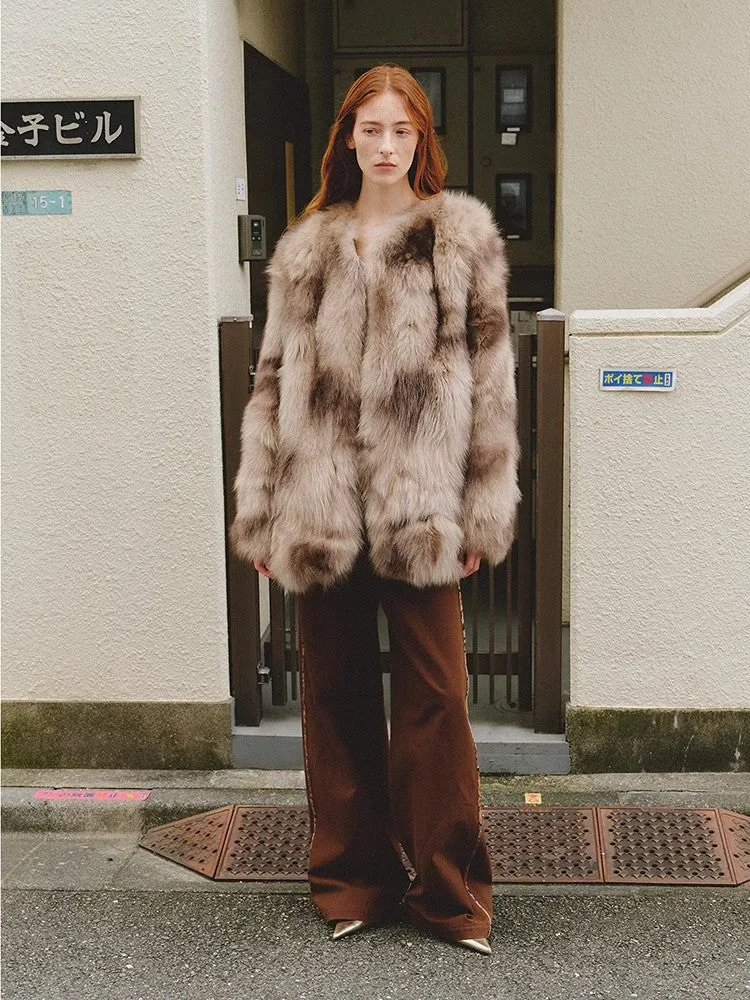 Heartbeat private collection Casual casual sense of chicken heart collar two-color printing craft disc buckle fox fur coat sold by Firelady Fur product image thumbnail 5