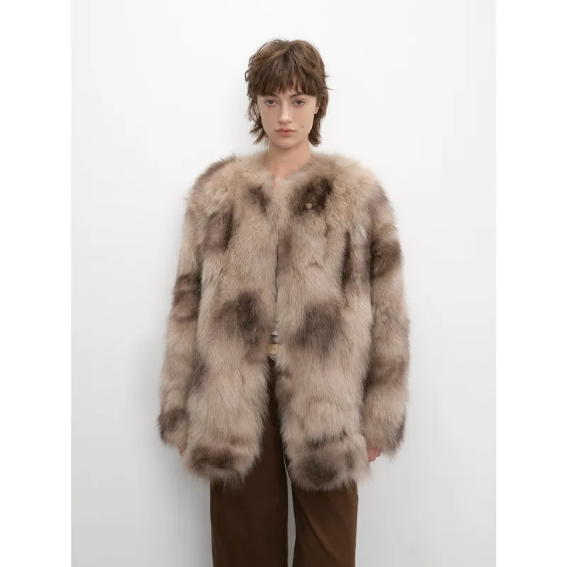 Romantic Nordic Imported colorful fox fur coat | Parallel