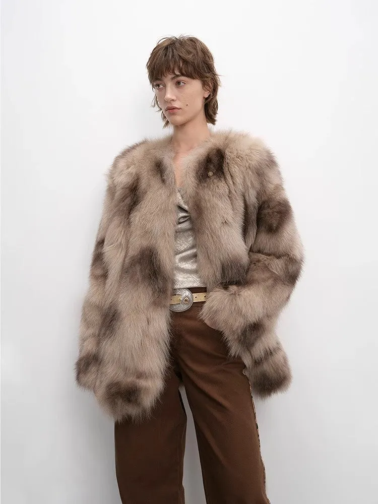 Heartbeat private collection Casual casual sense of chicken heart collar two-color printing craft disc buckle fox fur coat sold by Firelady Fur product image thumbnail 3