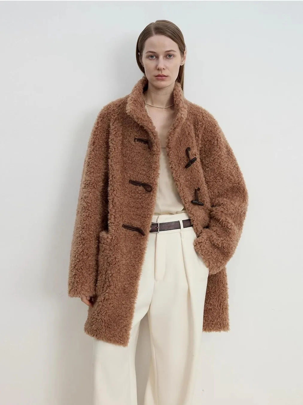 Light and wandering imported Lagon style curly Shearling Coat velvet stick button stand collar jacket sold by Firelady Fur product image thumbnail 5
