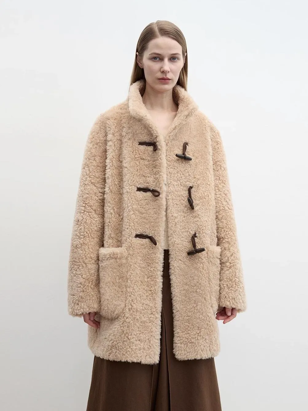 Light and wandering imported Lagon style curly Shearling Coat velvet stick button stand collar jacket sold by Firelady Fur product image thumbnail 2