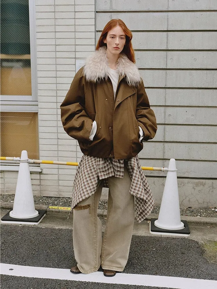 Fireladyfur Women's Warm Short Down Jacket with Raccoon Fur“Cutting-edge Style” sold by Firelady Fur product image thumbnail 4