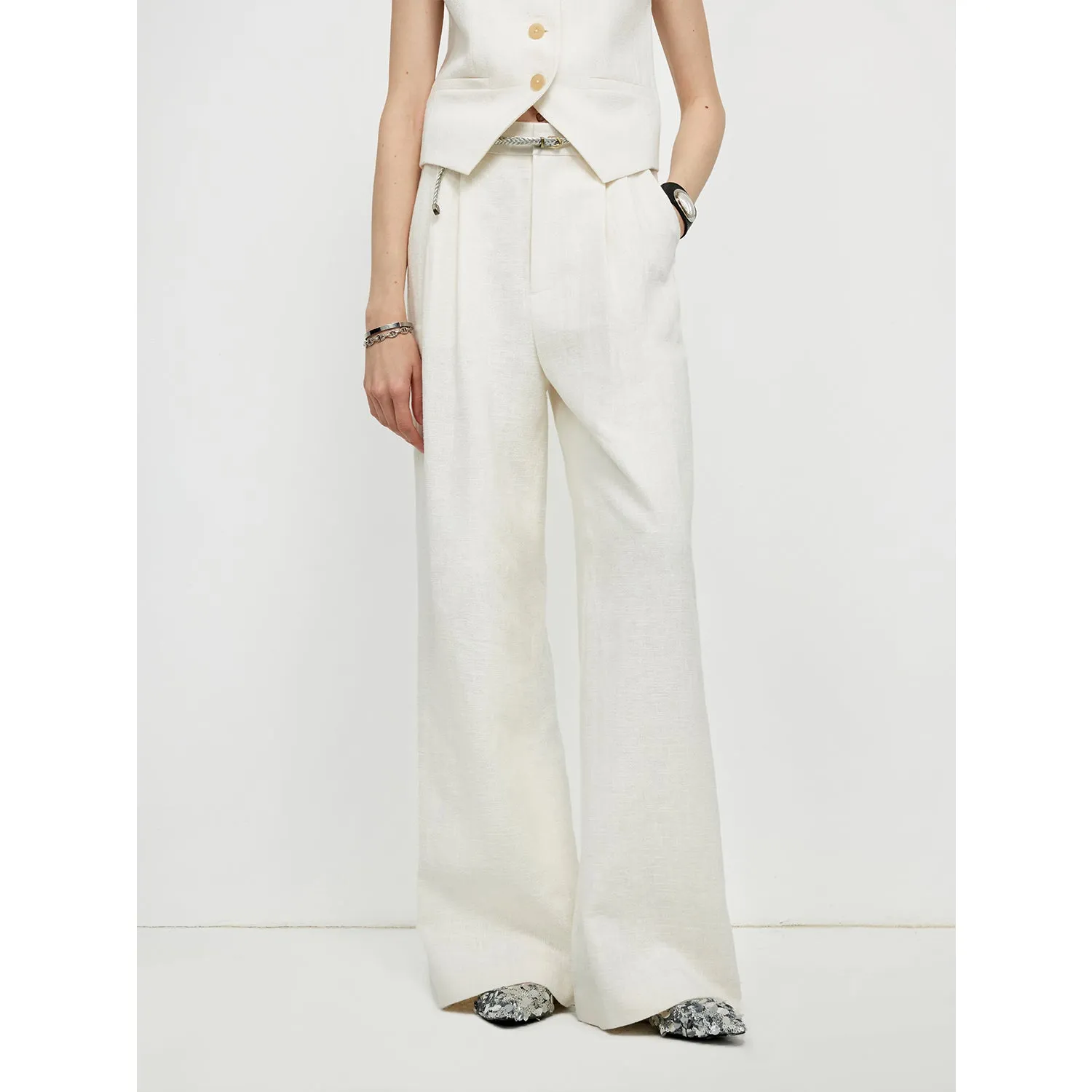 "Diary of an Old Friend" Customized Breathable Ramie Oversize Suit Vest Set sold by Firelady Fur product image thumbnail 5