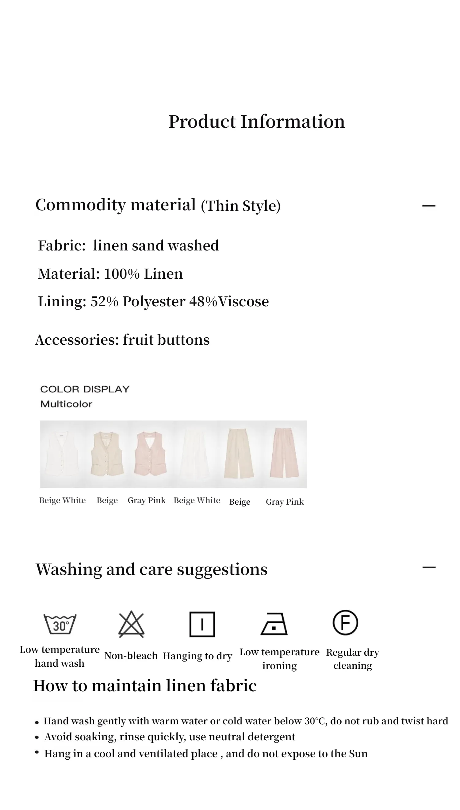 "Diary of an Old Friend" Customized Breathable Ramie Oversize Suit Vest Set sold by Firelady Fur product image thumbnail 2