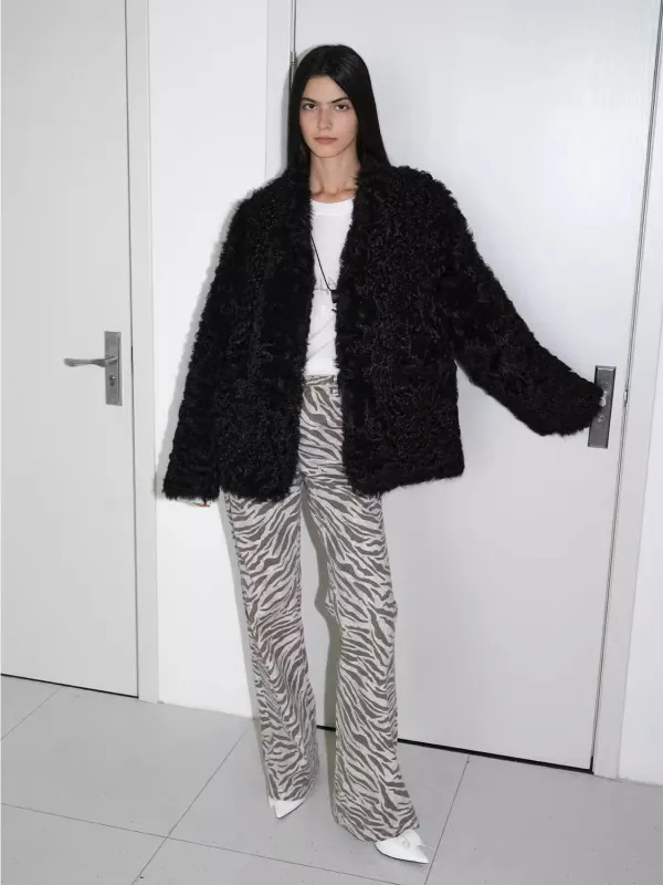 My Little Curly Imported Tuscan Black Sheepskin Jacket sold by Firelady Fur