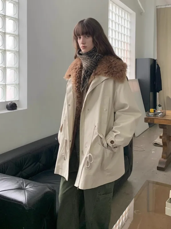 Fireladyfur Women’s Goose Down Parka coat with Toscana Shearling Fur“Green Mile Miracle” sold by Firelady Fur