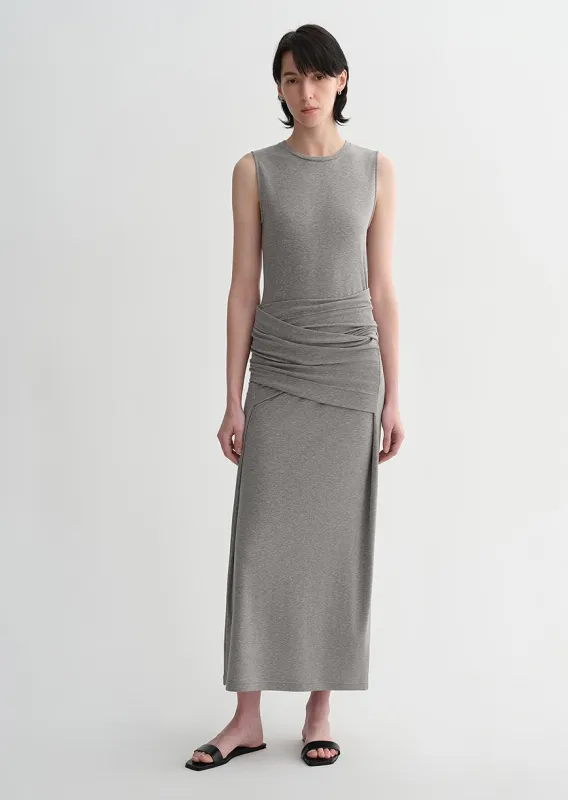 Ice silk wool blend dress with adjustable waistline, hip-flattering design, slim fit for a figure-slimming effect sold by Firelady Fur