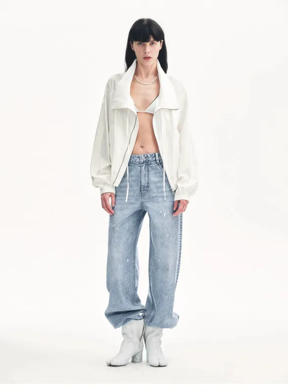 "Front Page Daily" drawstring raglan sleeve straight collar jacket summer sold by Firelady Fur