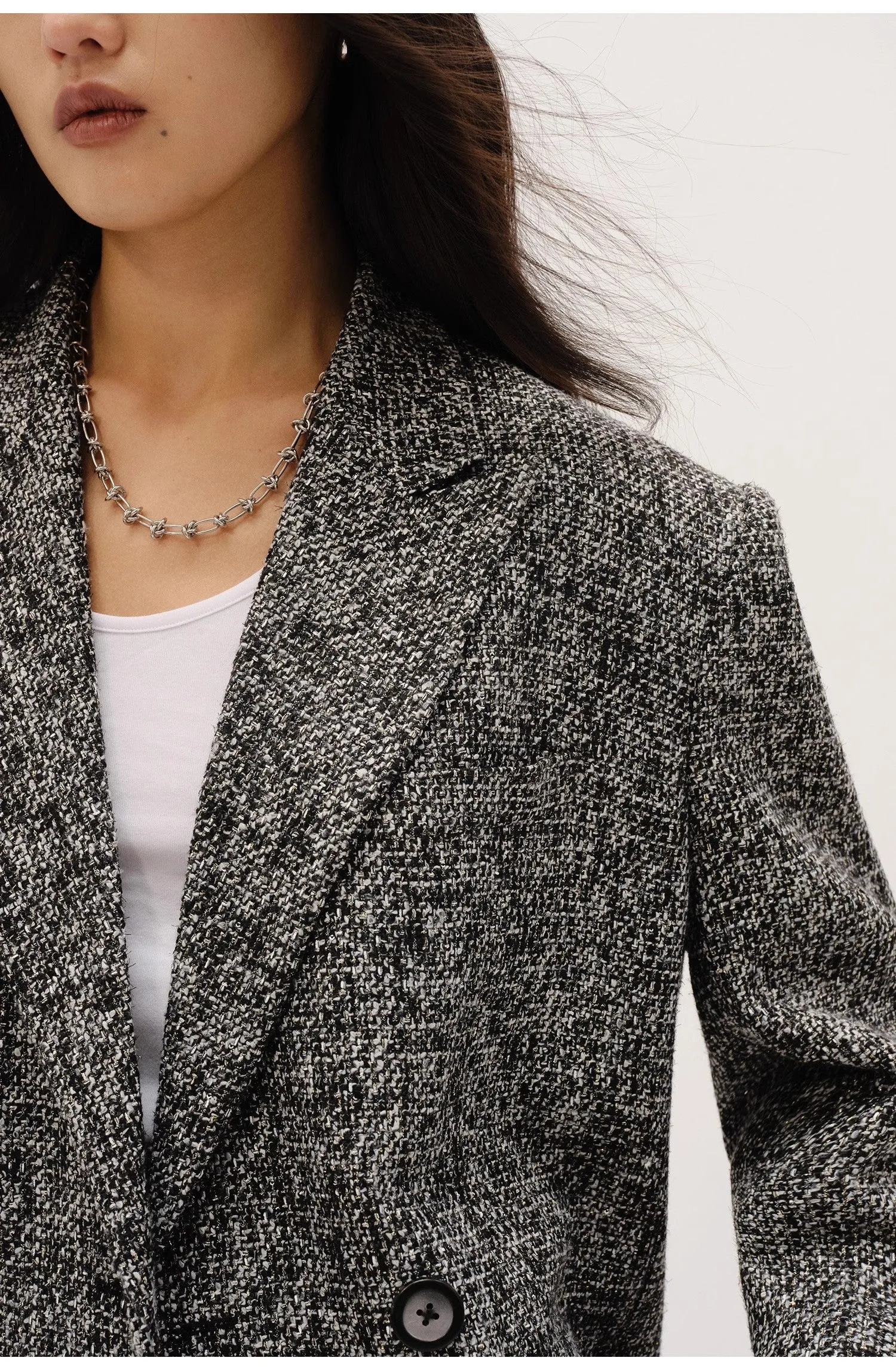 "Long Night Meteor" Limited Edition Italian Imported Yarn Fashionable Chanel Style Tweed Suit Jacket sold by Firelady Fur product image thumbnail 5