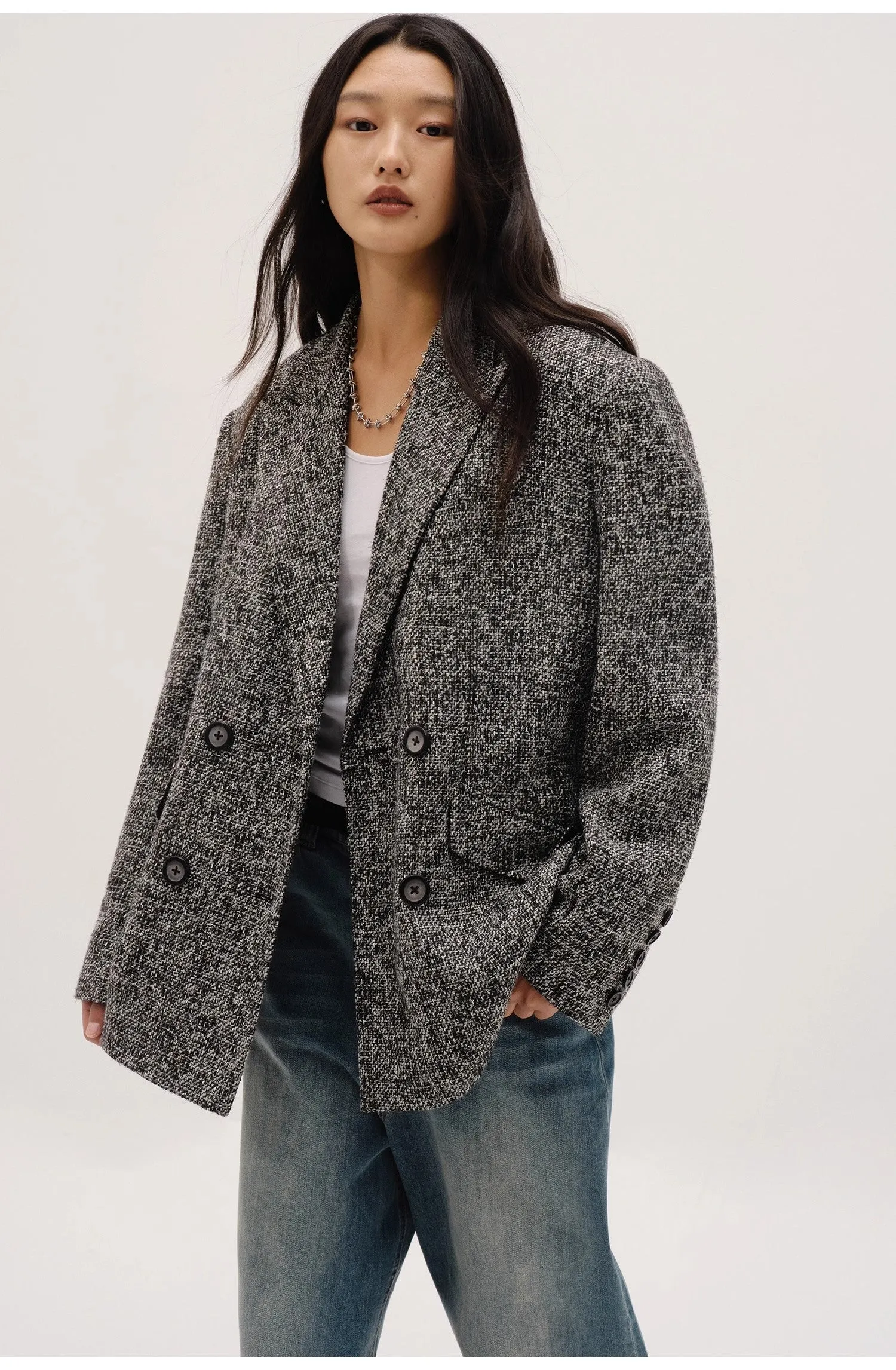 "Long Night Meteor" Limited Edition Italian Imported Yarn Fashionable Chanel Style Tweed Suit Jacket sold by Firelady Fur product image thumbnail 2