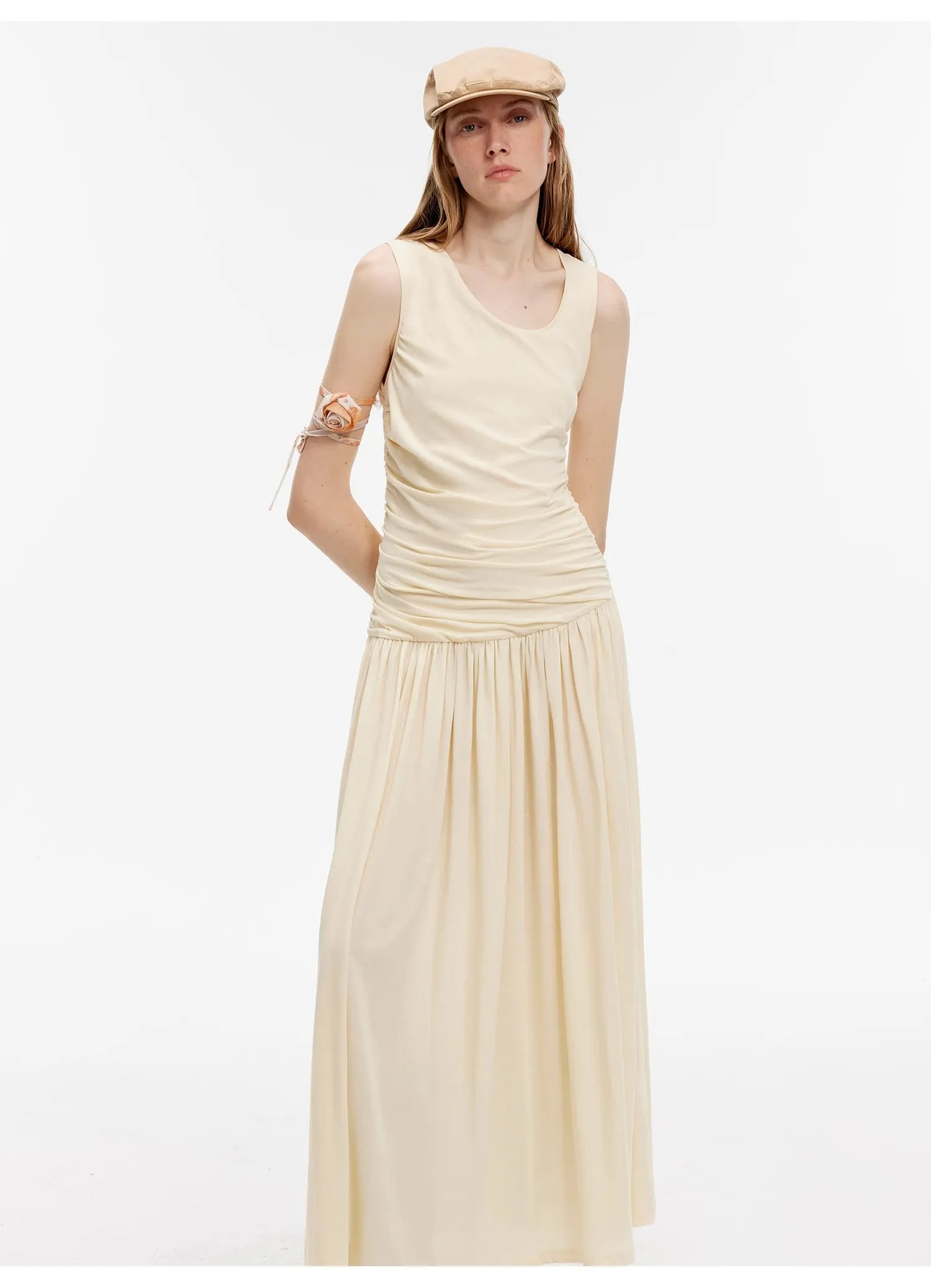 "Casual Commuting" light luxury mercerized cotton special-shaped collar waist irregular lazy long dress sold by Firelady Fur product image thumbnail 5