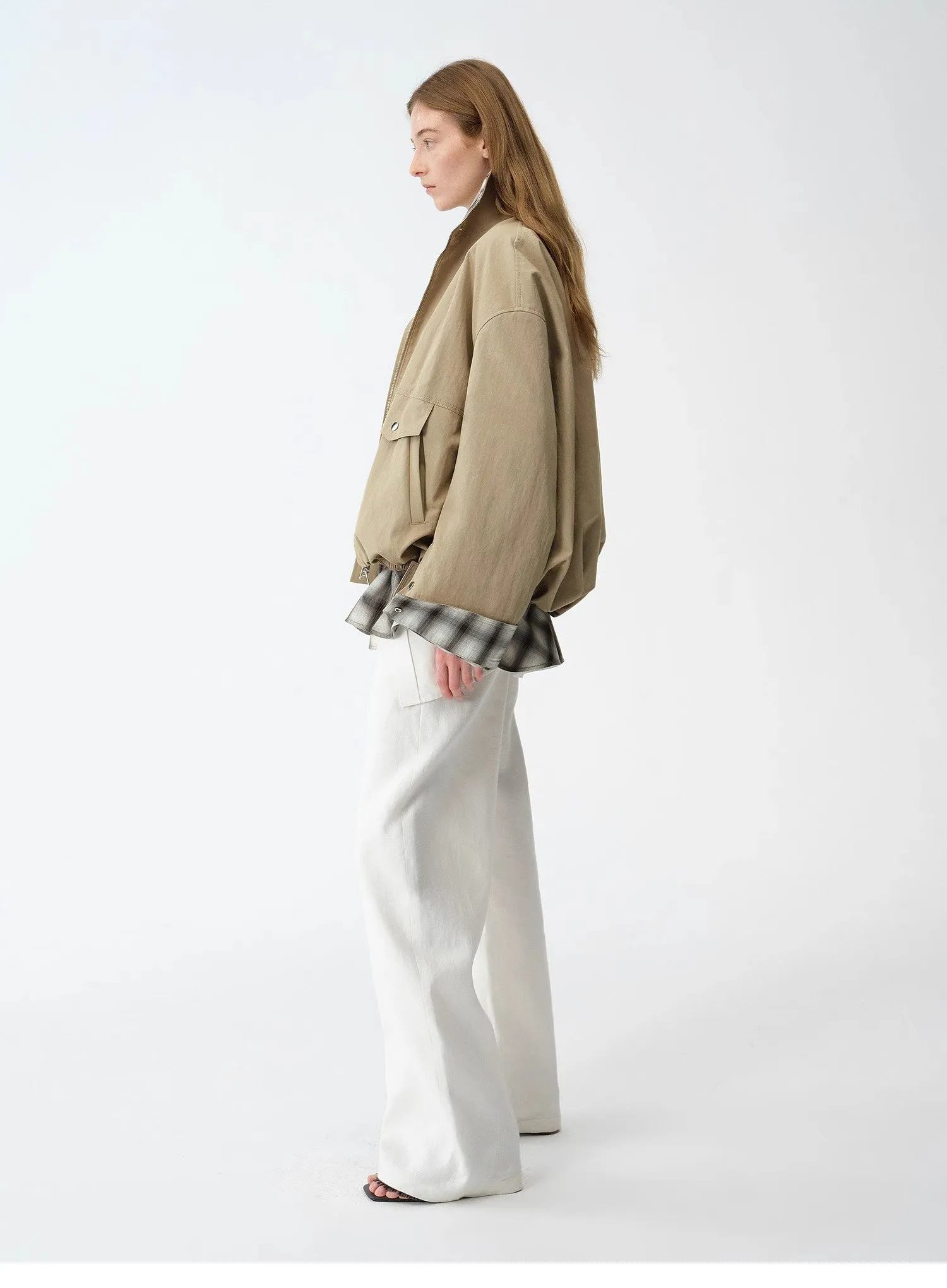 Fireladyfur Women's Retro Plaid Cotton Short Jacket | Loose Fit "Monsoon Climate" sold by Firelady Fur product image thumbnail 5