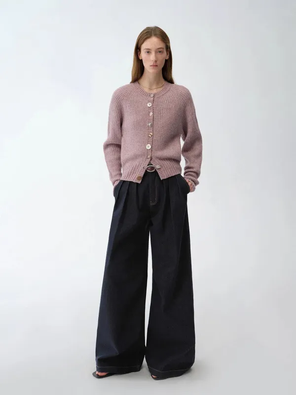"Street Style" Vintage Handmade Lycra Stretch Jeans Wide Leg Loose Trousers Women Spring sold by Firelady Fur