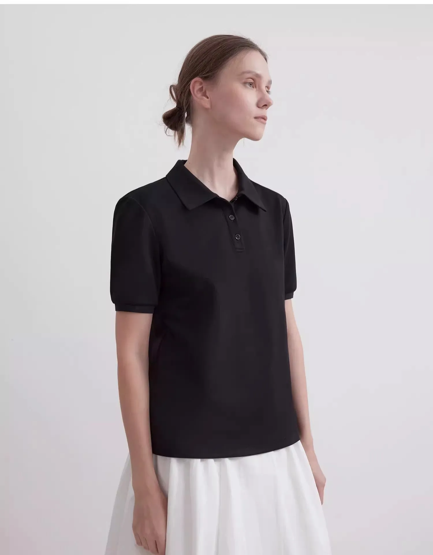 "Graeme" short-sleeved T-shirt with lapel polo shirt sold by Firelady Fur product image thumbnail 2