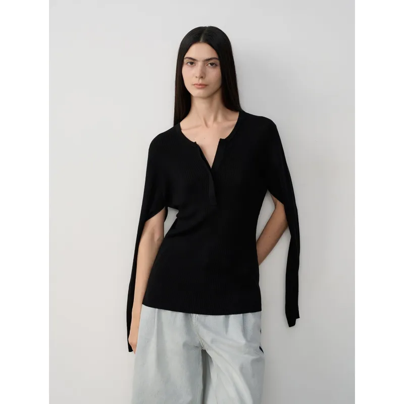 Tencel wool blend long-sleeved sweater thin top"Moonlight Schumann" sold by Firelady Fur