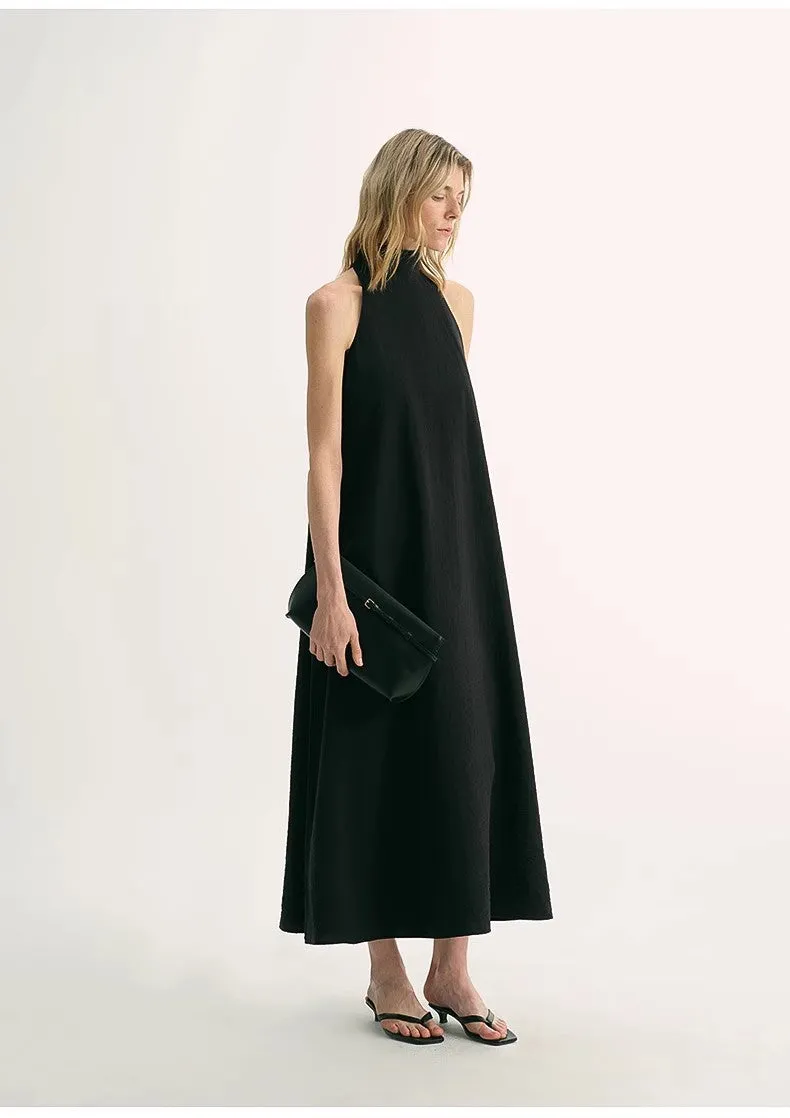 Luxury mulberry silk wrinkle-resistant small high collar A-line summer beach Dresses for women sold by Firelady Fur product image thumbnail 3