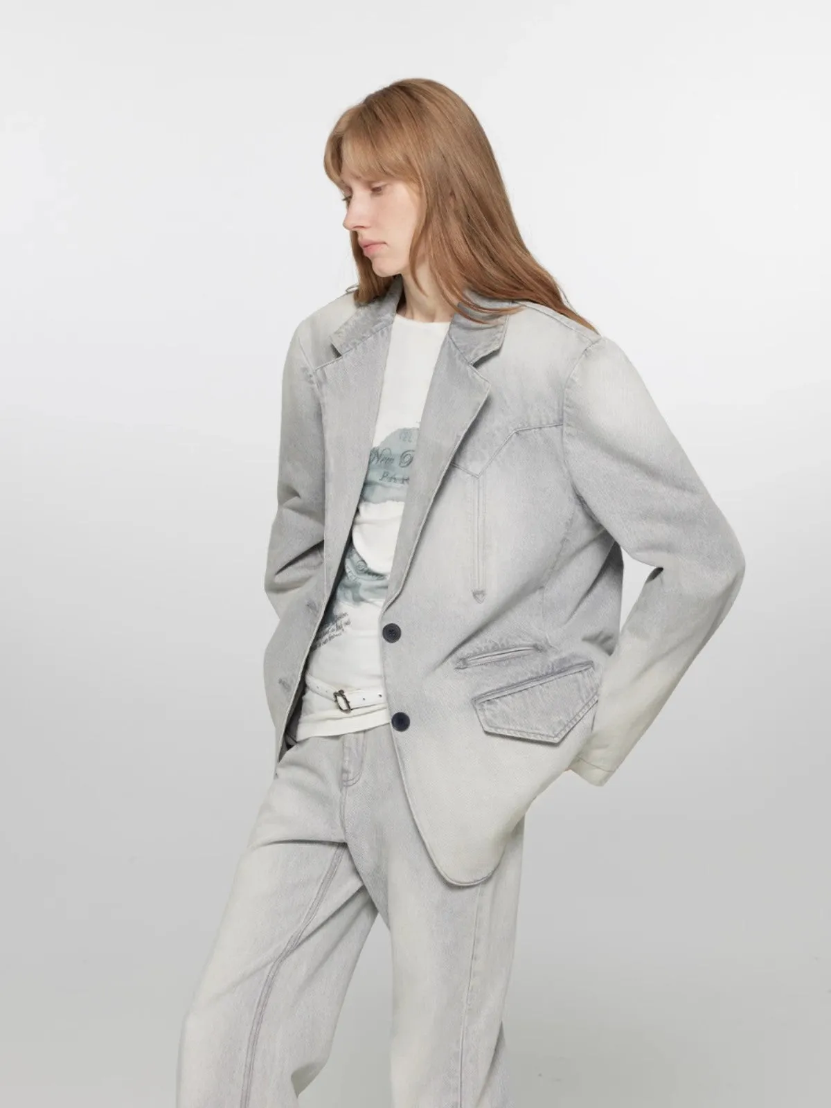 Fireladyfur Loose Fit Denim Jacket“Discover Denim” sold by Firelady Fur product image thumbnail 3