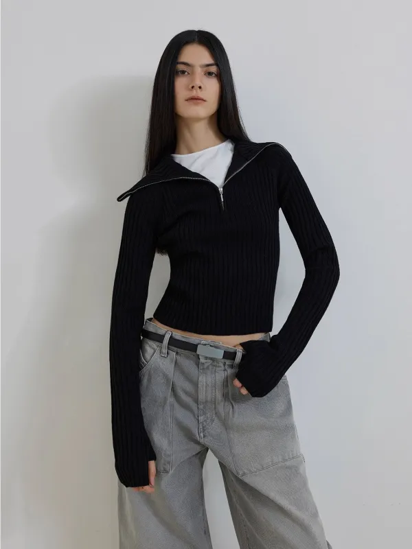 ireladyfur Women's Merino Wool Ribbed Zip-Up Sweater"Fallen Leaf Street" sold by Firelady Fur