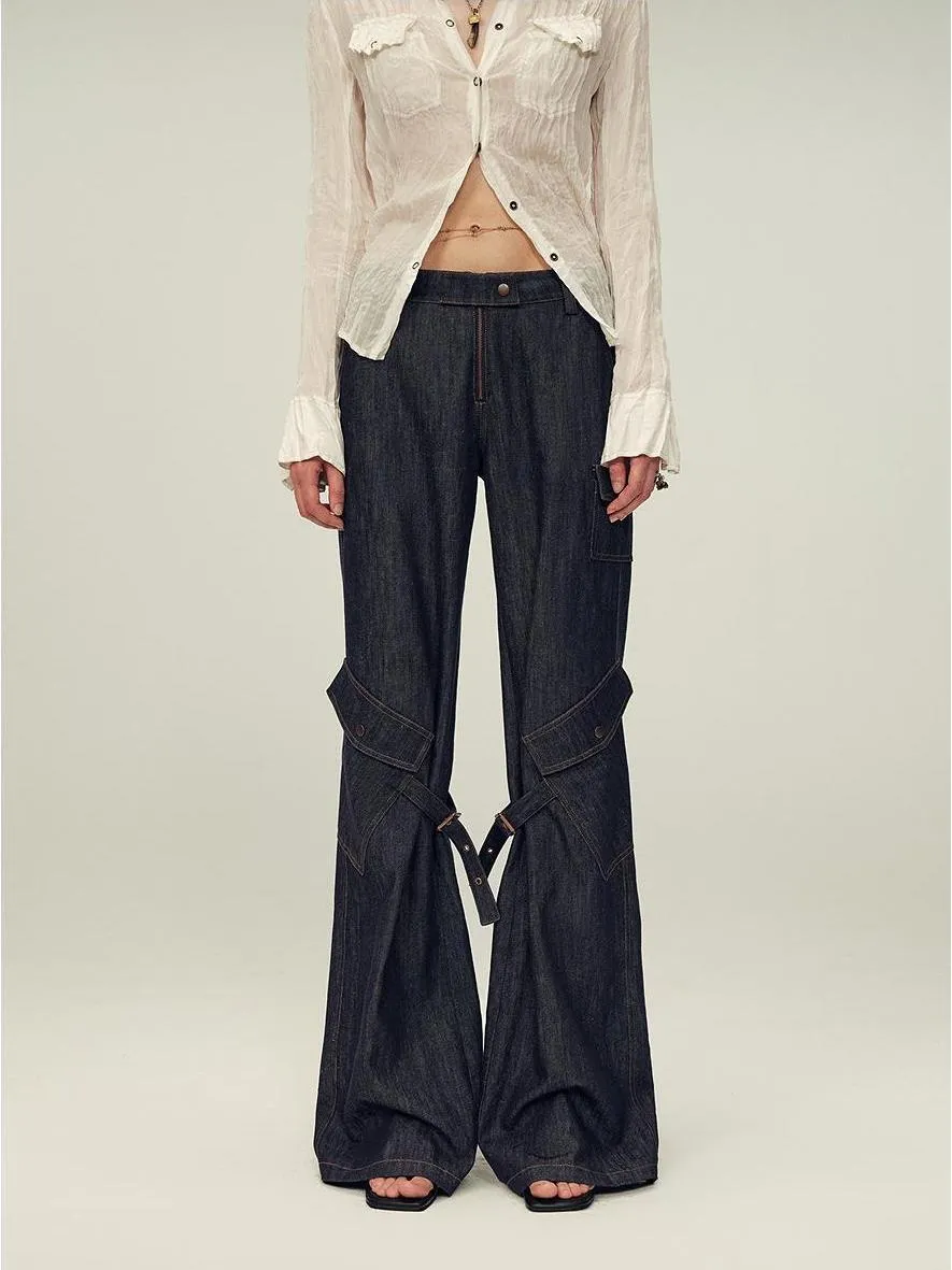 Retro-chic tri-color, low-rise, drapey, slim-fitting, bootcut straight-leg casual pants "Street Style" sold by Firelady Fur product image thumbnail 2