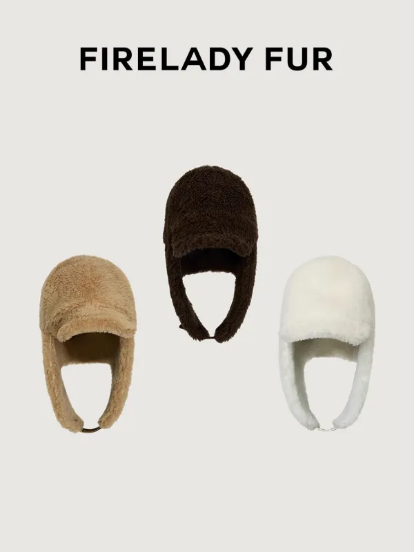 Firelady Fur fur hat with a high-quality feel, three colors of soft, fluffy, rice-grain wool for a warm and cozy look sold by Firelady Fur